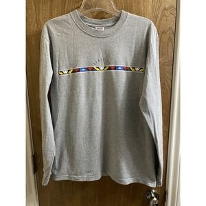 Vintage Santa Fe Long Sleeve T-shirt Gray Aztec Design Travel Size M Pre-shrunk